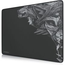 Titanwolf - Gaming Mauspad xl, 440 x 350mm Mousepad mit Stoffoberfläche, Gummierte Rückseite, Wolfsmotiv rechts