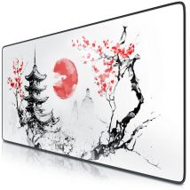 Titanwolf - xxl Speed Gaming Mauspad Schwarz 900 x 400mm, xxl Mousepad, Tischunterlage Large Size, verbessert Präzision und Geschwindigkeit