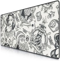 Titanwolf - xxl Speed Gaming Mauspad Schwarz 900 x 400mm, xxl Mousepad, Tischunterlage Large Size, verbessert Präzision und Geschwindigkeit