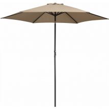 Sonnenschirm 300 cm Groß uv Schutz 80+ Kurbel Knickbar Wasserfest Alu Rund 3m Balkon Terrasse Garten Balkonschirm Kurbelschirm Marktschirm taupe