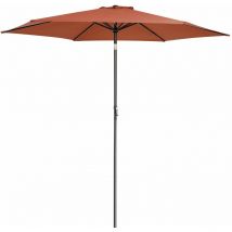 Sonnenschirm 300 cm Groß uv Schutz 80+ Kurbel Knickbar Wasserfest Alu Rund 3m Balkon Terrasse Garten Balkonschirm Kurbelschirm Marktschirm terrakotta