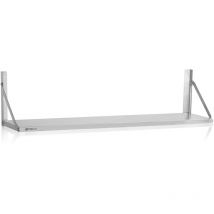 Estante de pared de acero inoxidable Mahlzeit, 120 x 30 cm, plata, estante colgante plegable, estante de cocina, estante de pared