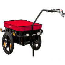 Zelsius - remolque para bicicleta con cubierta, rojo, carro de transporte, carro para bicicleta