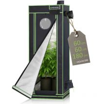 Highwerk - Carpa de cultivo 60 x 60 x 180 cm Grow tent interior, cultivo de plantas negro verde