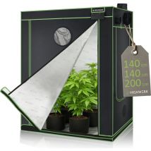 Highwerk - Carpa de cultivo 140 x 140 x 200 cm Invernadero interior para el plantas negro verde