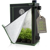 Highwerk - Carpa de cultivo 60 x 120 x 180 cm Grow tent de interior, cultivo plantas negro verde