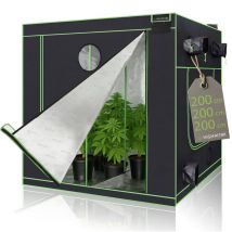 Highwerk - Growbox 200 x 200 x 200 cm Invernadero interior para cultivo de plantas negro verde