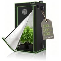 Highwerk - Carpa de cultivo 100 x 100 x 200 cm Grow tent interior para cultivo negro verde