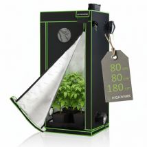 Highwerk - Carpa de cultivo 80 x 80 x 180 cm Grow tent interior, cultivo de plantas negro verde