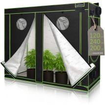 Highwerk - Growbox 120 x 240 x 200 cm Invernadero interior para cultivo de plantas negro verde