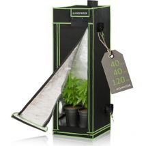 Highwerk - Carpa de cultivo 40 x 40 x 120 cm Grow tent interior, cultivo de plantas negro verde
