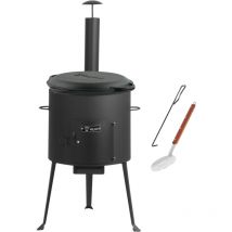 Bbq-toro - Kazan de hierro fundido con horno Kazan ø 34 cm Olla de hierro fundido de 6,9 L con tapa