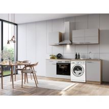 Cuisine Ligne de cuisine Bloc vide Lave-linge encastré Chêne Blanc Merle 220 Respekta