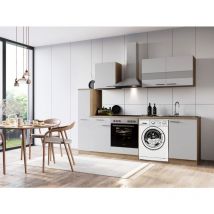 Cuisine Ligne de cuisine Bloc vide Lave-linge encastré Chêne Blanc Merle 250 Respekta