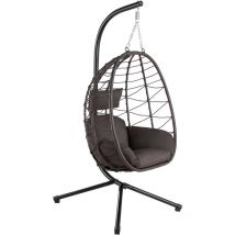 Fauteuil Hamac Avec Châssis Marron Fauteuil Ergonomique Avec Coussins Et Rembourrage D'Assise De Siège - Hinhocker