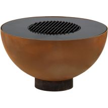 Brasero Avec Grille Ø 60 Cm Aspect Rouille Brasero Plancha, Foyer D'Extérieur Barbecue - Bbq-toro