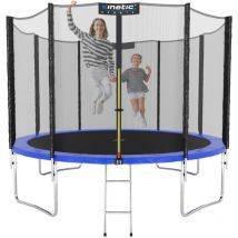 Trampolin Outdoor salto - Kindertrampolin Gartentrampolin Set mit Leiter, Netz, Randpolster, usa Sprungtuch Blau ø 183 cm - Kinetic Sports