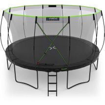 Trampolin Outdoor 'Ultimate Pro' ø 244/305/366/427 cm – tüv Rheinland, Kindertrampolin mit Leiter, Fieberglas-Netz, Gartentrampolin im Kürbis-Design,