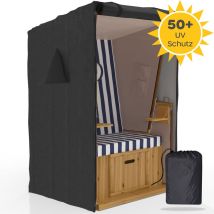 Strandkorb Schutzhülle winterfest - 600D Oxford Stoff, Reißfest und uv Beständig, Abdeckhaube für Strandkörbe Wasserdicht grau Anthrazit - Sanzaro