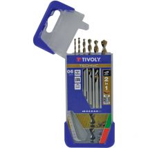 Tivoly - Box mit 6 2in1-Holz-Metall-HSS-Bohrern ø 2 bis 8 mm