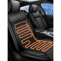 Tlgreen – Coussin De Siège Chauffant Pour Voiture – 12v Universel – Cuir Synthétique, Pvc, Éponge – Température Réglable 30-70°C – Protection 