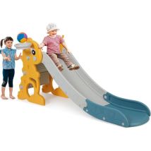 Tlgreen - Kinder Rutsche, Faltbar Kinderrutsche, Kinder Fun-Slide mit Basketballkorb,180 x 80 x 145 cm, Kleinkinderrutsche für 1-6 Jahre, Indoor und