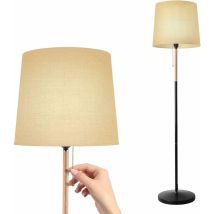 Lampadaire sur Pied Salon, Lampadaire avec Abat-jour en Tissu, Douille E27, Max. 60W, Lumière Douce Naturelle, pour Salon, Chambre, Bureau, Salle à