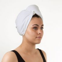 Toalla turbante de microfibra blanca