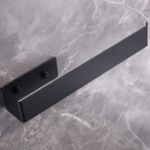 Blue Dream - Toallero autoadhesivo de acero inoxidable para baño y cocina – 26 cm – Negro – Adhesivo 3M y taladro