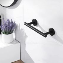 Alovez - Toallero de baño de pared de 40 cm, acero inoxidable SUS304, color negro mate