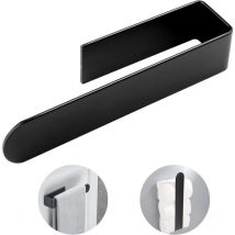 Grid Cool - ymyny - Toallero de baño adhesivo para pared, sin perforaciones, de acero inoxidable, autoadhesivo, para cocina, inodoro (negro, 37 cm)