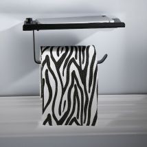 Toallero de papel higiénico de estilo europeo para baño, color negro, caja de papel, soporte de aluminio para teléfono