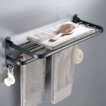 Toallero de pared plegable de aluminio para baño y aseo