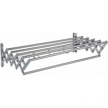 Toallero, tendedero de ropa, riel para colgar de acero inoxidable expandible de 5 barras para baño, balcón, sala de estar al aire libre