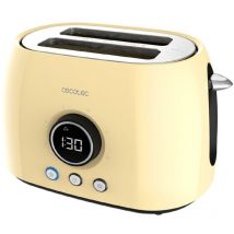 Cecotec - Grille-pain digital ClassicToast 8000 Yellow Double. 800 w, 2 fentes extra larges, 3 fonctions préréglées