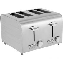 Gojoy - Toaster Grille Pain en acier inoxydable 4 tranches large fente grille-pain argent 1500W pour la maison