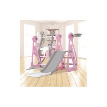 Toboggan balançoire pour enfants, toboggan 4 en 1 pour enfants, toboggan, escalier, balançoire, rack de basket - ball, toboggan balançoire intérieur,