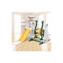 Toboggan balançoire pour enfants, toboggan pour enfants 4 en 1, toboggan, escalier, balançoire, rack de basket - ball, toboggan balançoire intérieur