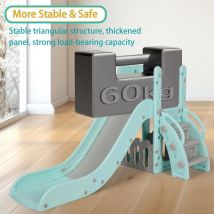 Tlgreen - Toboggan Bebe,Toboggan Exterieur/Interieur Enfant, avec Télescope, Espace de Rangement, Escaliers, Glisse 136cm,Jusqu'à 60 kg(Vert)
