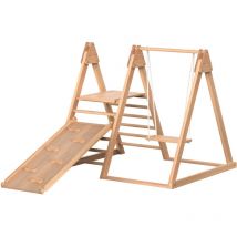 Ohjijinn - Toboggan et balançoire pour enfants, jouets en bois pour enfants. Fabriqué à partir de contreplaqué de pin massif. Jouet pour enfants 3 en