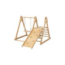 Ineasicer - Toboggan et balançoire pour enfants, jouets en bois pour enfants.3 en 1 jouet pour enfants avec structure d'escalade, balançoire,