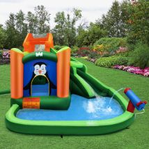 Toboggan gonflable avec Toboggans Aquatiques Motif Pingouin pour Enfants 3-10 Ans CW20093
