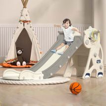 Magicfox - Toboggan Licorne- Glisse De 150cm Avec Panier De Basket, Machine À Musique - Jeu Intérieur/extérieur Enfant - Dès 2 Ans