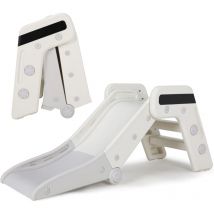 Toboggan Pliable Enfants, Toboggan Amusant, Toboggan Maternelle, Stable, Sûr, Jusqu'à 50 kg, Blanc-Gris