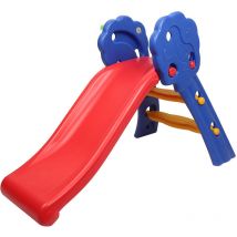Toboggan pour Enfants Aire de Jeux 2 en 1 Toboggan Aire de Jeux avec Panier de Basket en Plastique Toboggan 108 x 58 x 71,5CM
