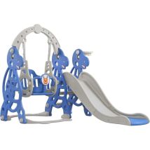 Naizy – Toboggan Pour Enfants Pliable 175x140x120cm – Avec Balançoire Et Panier De Basket – Matériaux Pe/pp Respectueux De L'Environnement