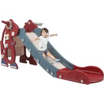Magicfox - Toboggan Pour Enfants Pliable Avec Machine À Musique ,panier De Basket - Jeu Intérieur/extérieur Enfant - Dès 2 Ans - Rouge
