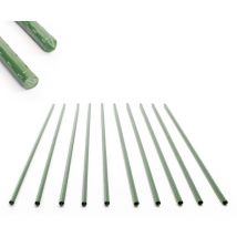 Toboli - Lot de 10x Tuteurs Plantes – ø 11 x 1200 mm – en Vert – en Métal – Support de Légumes Fleurs grimpantes – Piquets Attache Tomates – Roses,