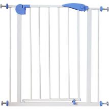 Toboli Barrière de sécurité réglable 75-82cm Acier revêtue de poudre et ABS En bleu et blanc Grille Protection Enfants Bébé & Animaux Escaliers