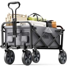 Toboli - Chariot Enfant Pliable – capacité 100 kg – 1020 x 505 x 1010 mm – de couleur Grise – avec Poignée Télescopique – pour Transport Marchandise